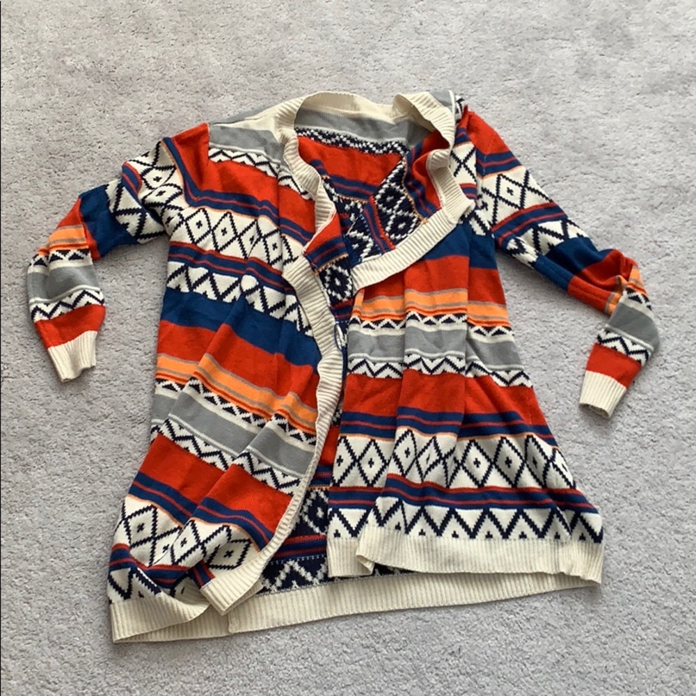 Multi color tribal amazon cardigan